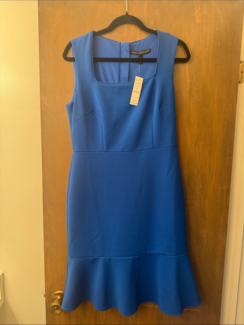 White House Black Market Royal Blue Sleeveless Fit & Flounce Dress